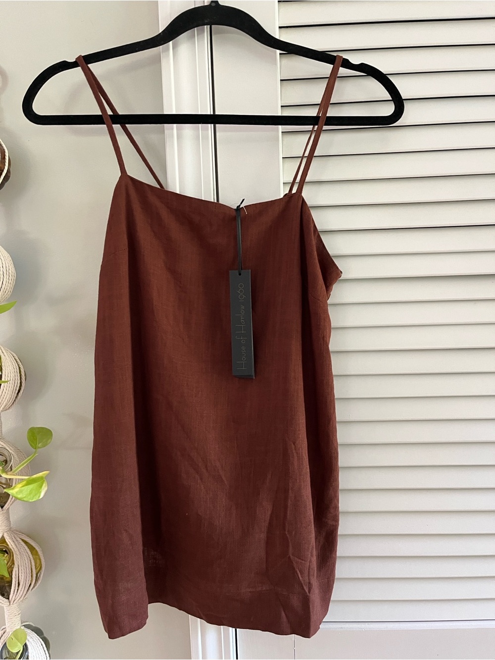 House of Harlow 1960 Rust Brown  Spaghetti Strap Cami and pants set